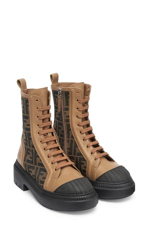 saks fendi combat boots|Shop Fendi FF Logo Leather Combat Boots .